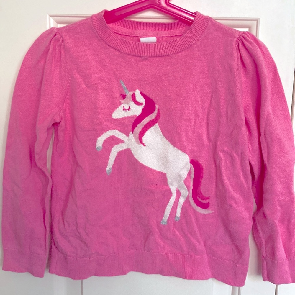 Gap pink unicorn sweater